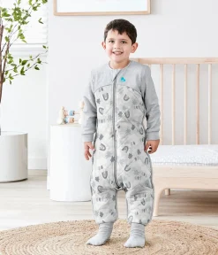 Love To Dream Sleep Suit Quilted Organic Cotton/Merino Wool 2.5 TOG, 12-24 M - Rain to Rainbow Grey