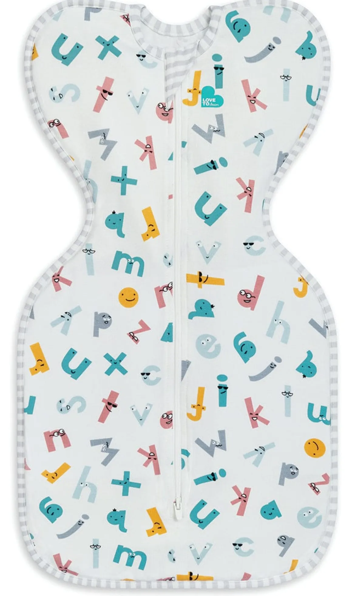 Love To Dream Swaddle UP Ecovero Moderate, Small - Alphabet Soup White
