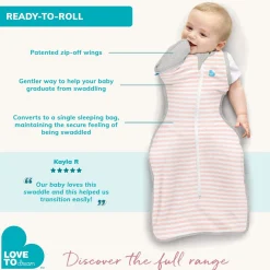 Love To Dream Swaddle UP Transition Bag Original 1.0 TOG, Medium - Grey Stripe