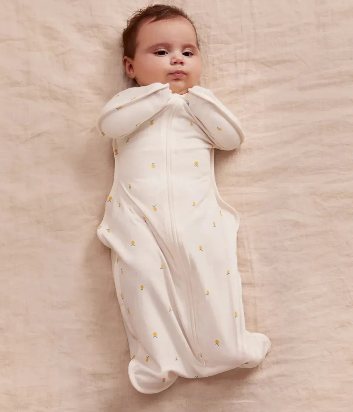 Love To Dream Swaddle UP Vicscose from Bamboo 1.0 TOG, Small - Cream Lemons