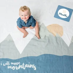 Lulujo Baby's First Year Blanket & Cards Set - I Will Move Mountains