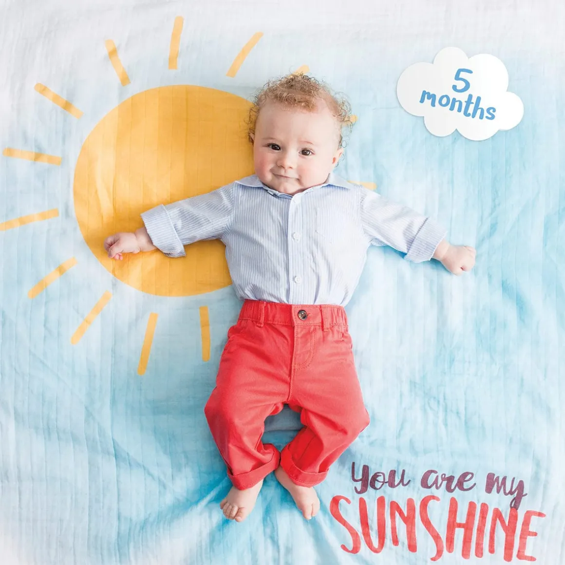 Lulujo Baby's First Year Blanket & Cards Set - You Are My Sunshine