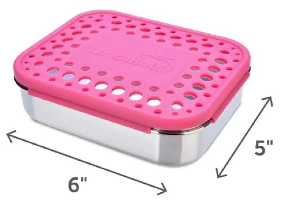 LunchBots Medium Duo Bento 2 Compartment Lunch Box - Pink Dots