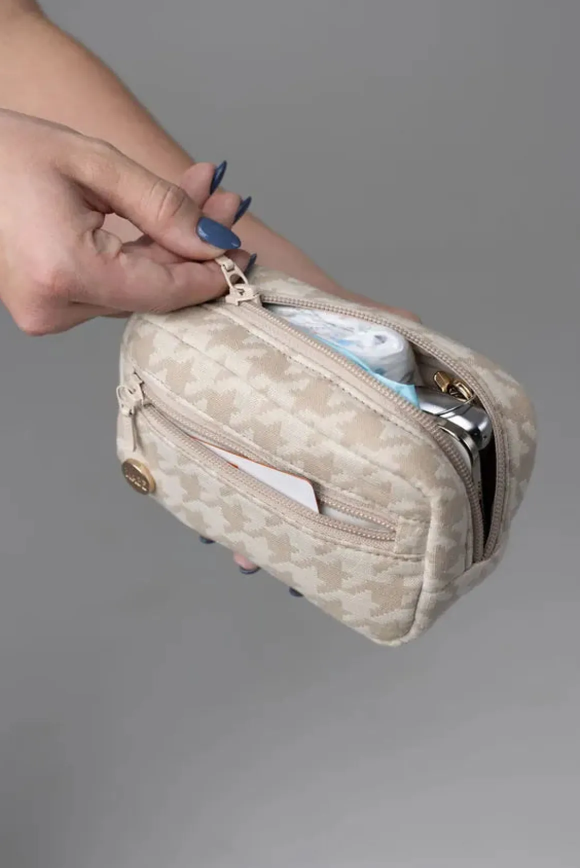 Mabē Monarch Accessory Bag - Houndstooth
