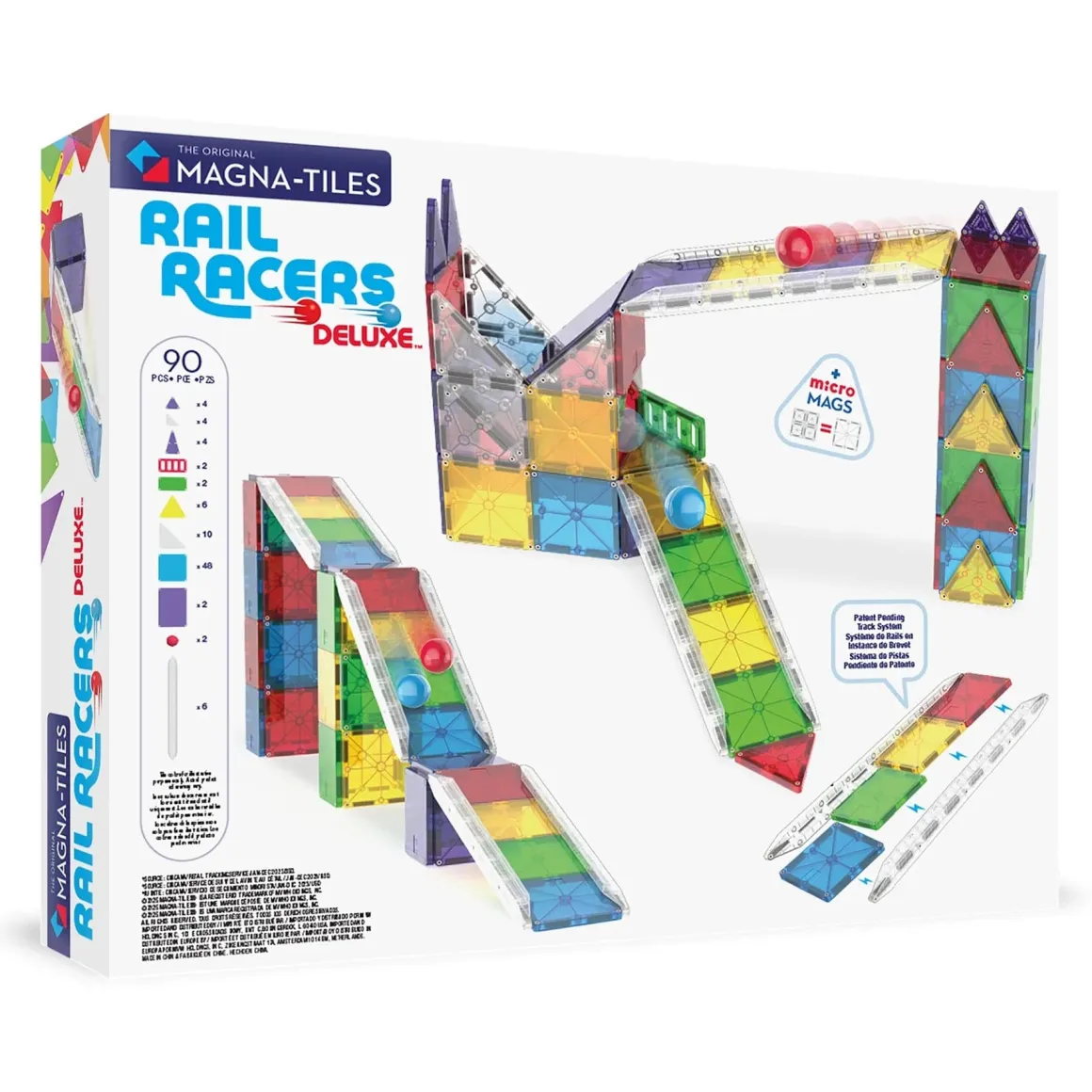 Magna-Tiles Rail Racers Deluxe, 90 Piece Set