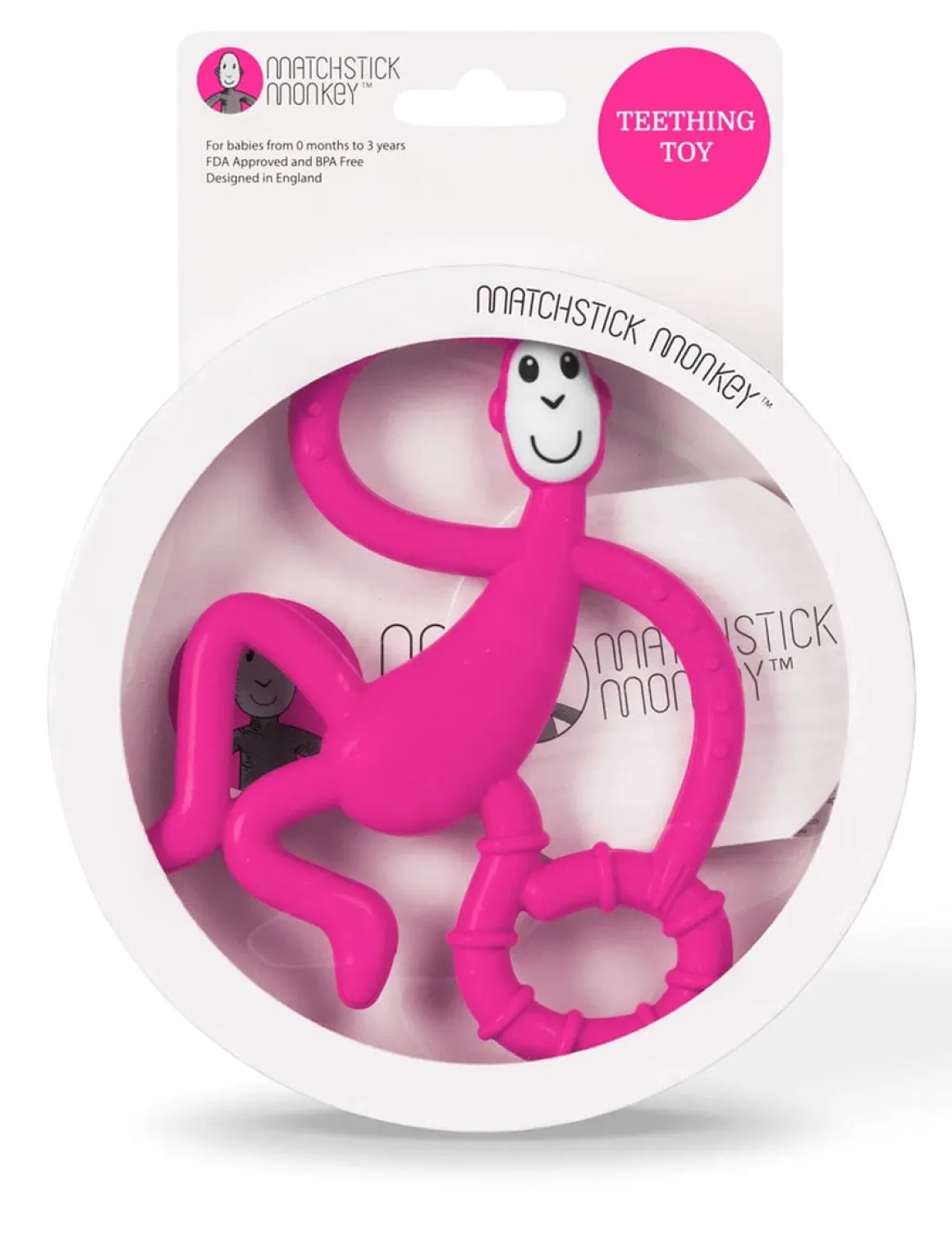 Matchstick Monkey Dancing Monkey Teether - Pink