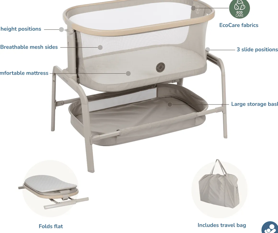 Maxi-Cosi Iora Bedside Bassinet - Classic Oat