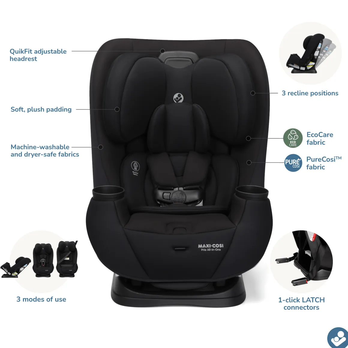 Maxi-Cosi Pria All-in-One Convertible Car Seat - Sea Storm