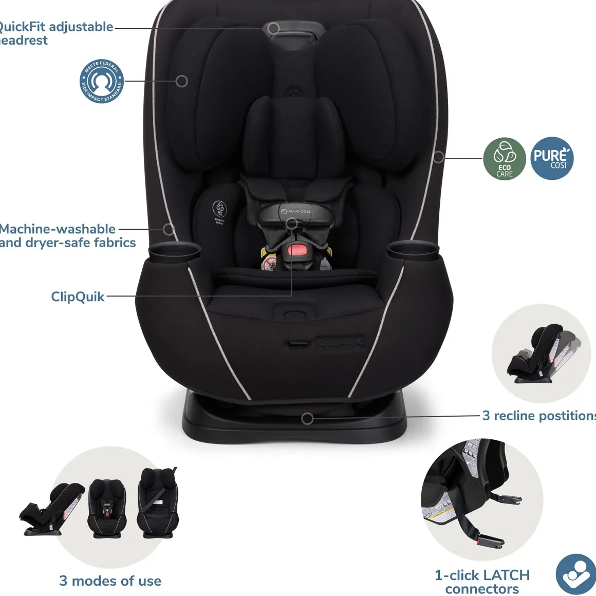 Maxi-Cosi Pria Max All-in-One Convertible Car Seat - Oyster Shell