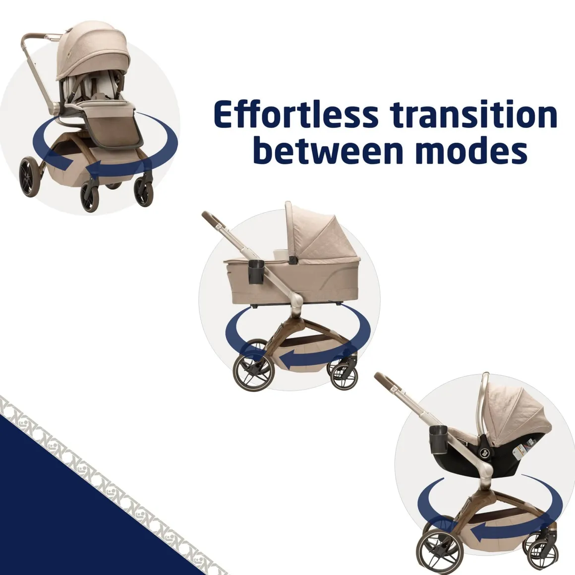 Maxi-Cosi Tana 360 + Peri 180 Rotating Infant Car Seat Travel System + Bassinet Bundle - Natural Heritage