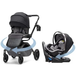 Maxi-Cosi Tana 360 + Peri 180 Rotating Infant Car Seat Travel System Bundle - Onyx Heritage