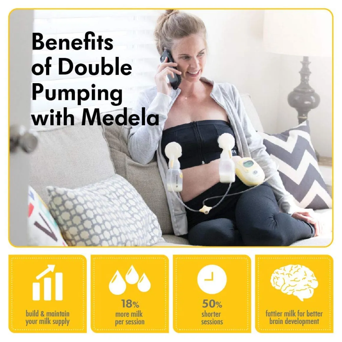 Medela Easy Expression Bustier - Black, Large