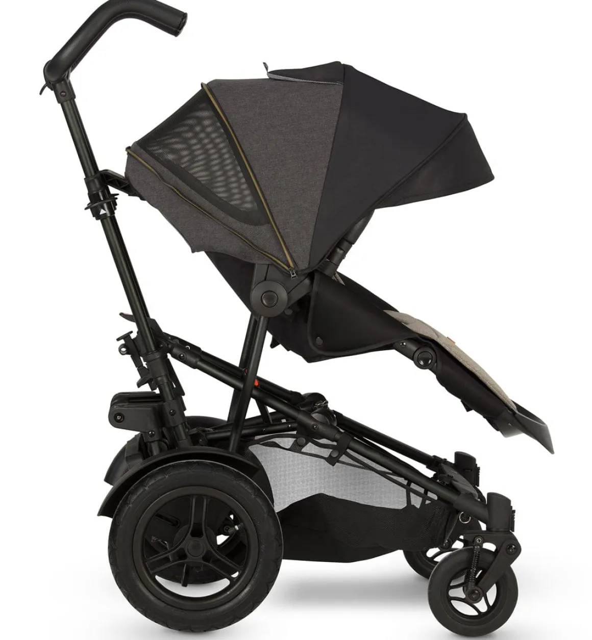 Micralite TwoFold Double Stroller + Bassinet - Carbon