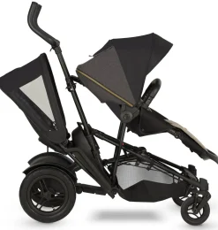 Micralite TwoFold Double Stroller + Bassinet - Carbon
