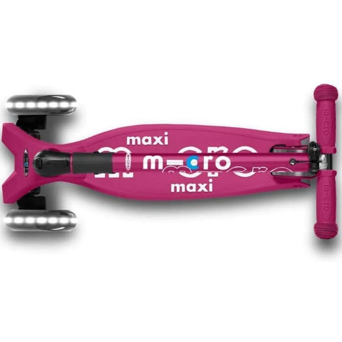 Micro Kickboard Maxi Deluxe Foldable LED Scooter - Berry Red