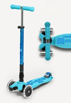 Micro Kickboard Maxi Deluxe Foldable LED Scooter - Bright Blue
