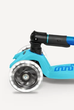 Micro Kickboard Maxi Deluxe Foldable LED Scooter - Bright Blue