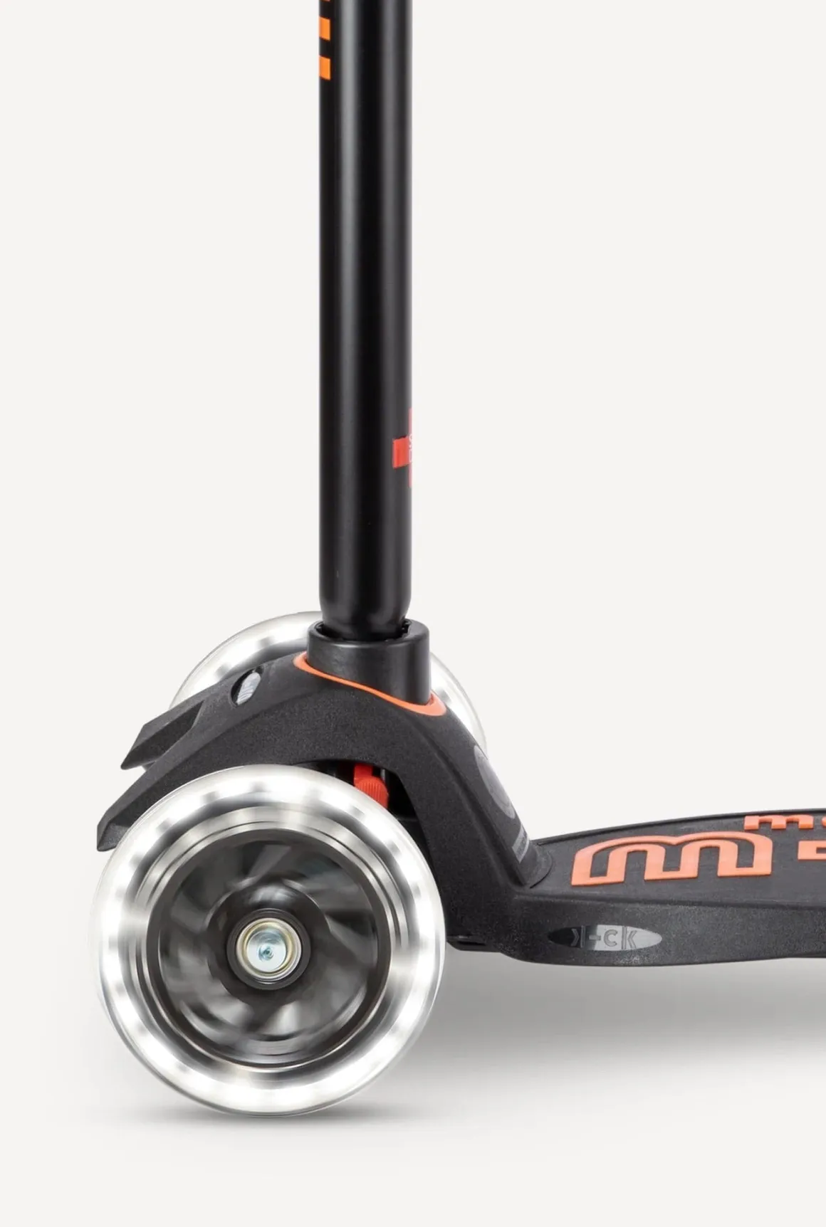 Micro Kickboard Maxi Deluxe LED Scooter - Black / Orange