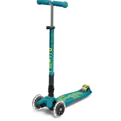 Micro Kickboard Micro Maxi Foldable LED Scooter - Petrol Green