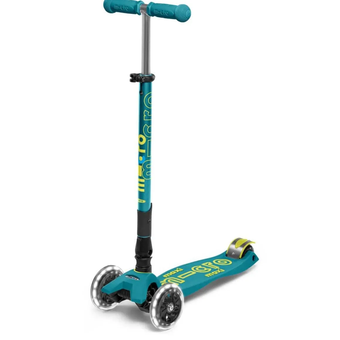 Micro Kickboard Micro Maxi Foldable LED Scooter - Petrol Green