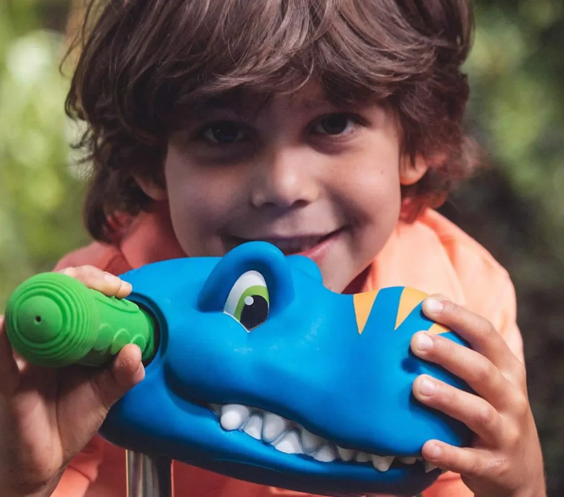 Micro Kickboard Scooter Heads by Scootaheadz - Blue Dino Timmy T-Rex