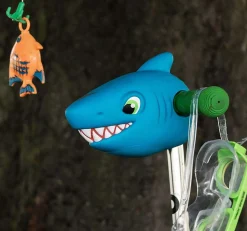 Micro Kickboard Scooter Heads by Scootaheadz - Blue Shark Surfing Sammy