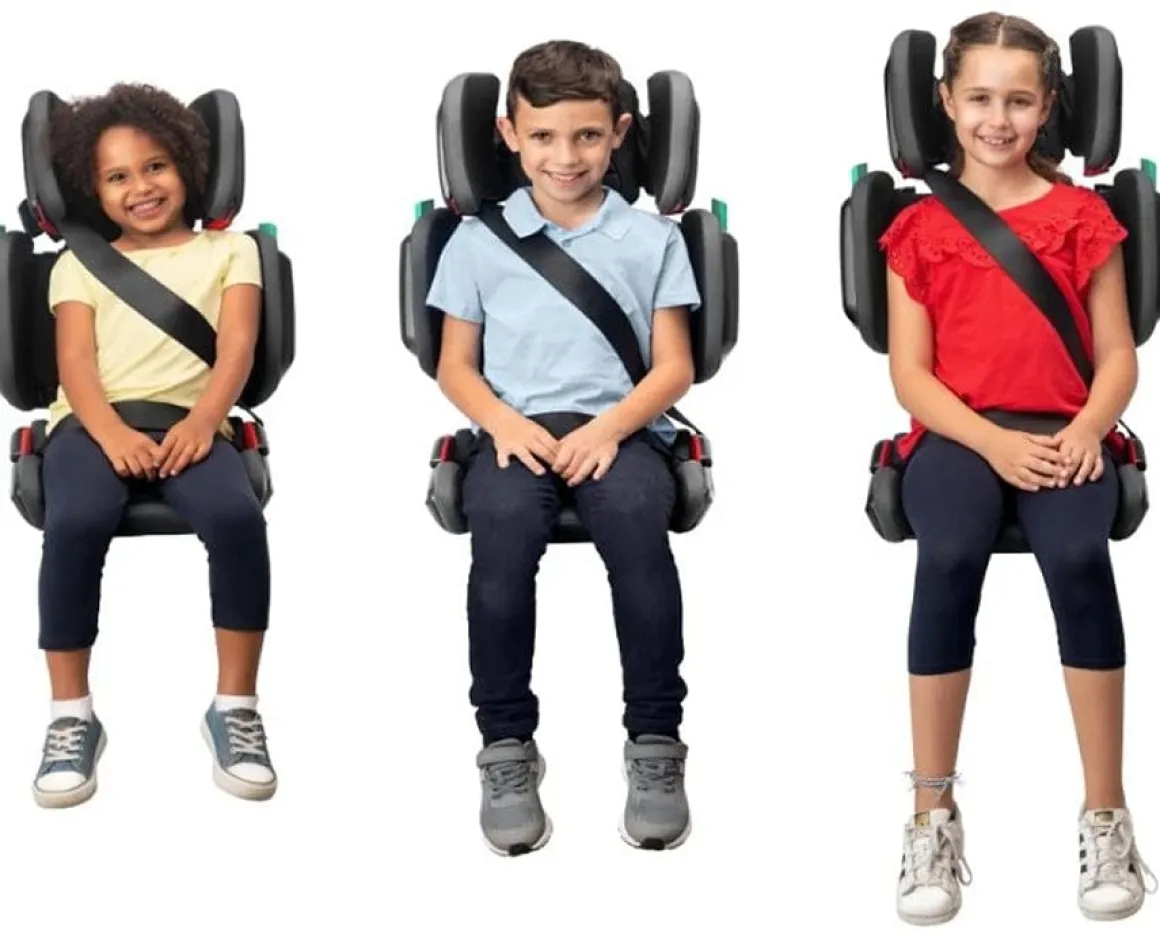 Mifold HiFold Fit-and-Fold Highback Booster Car Seat - Slate Grey