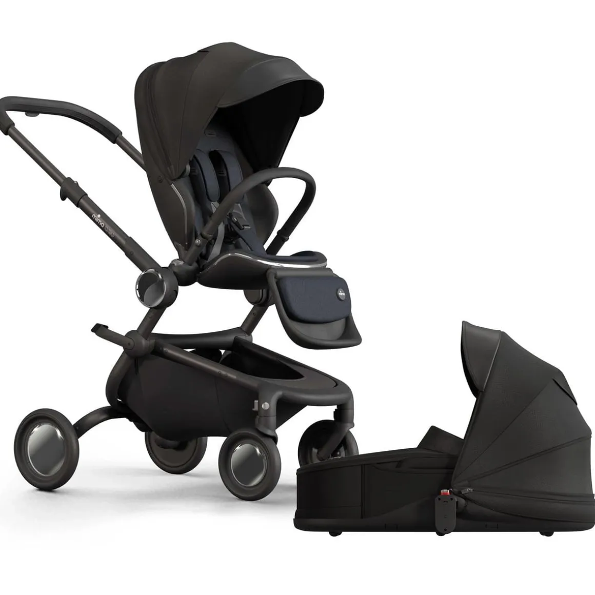 Mima Creo Stroller + Bassinet Bundle - Black / Black