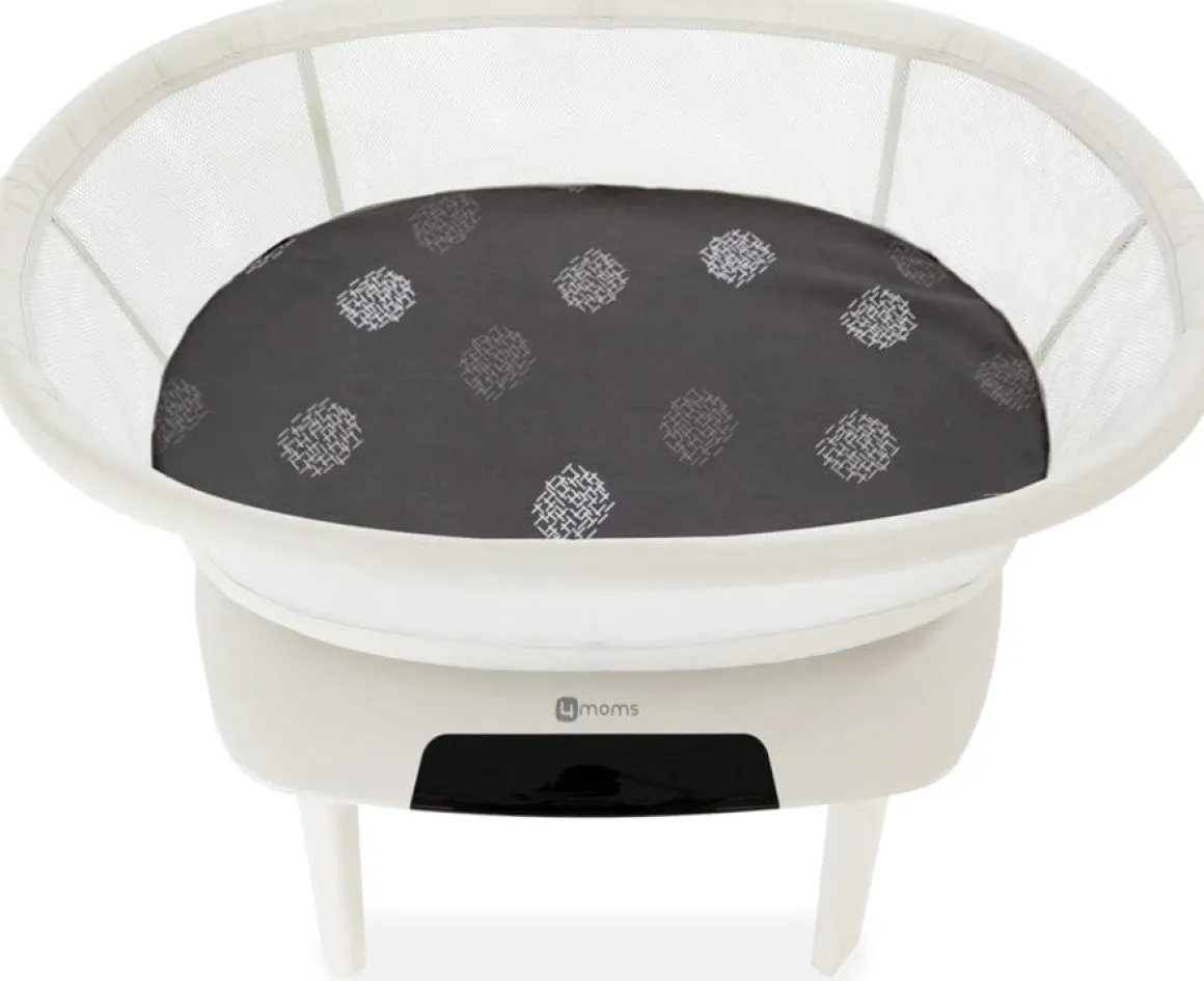 4moms Mamaroo Sleep Cotton Bassinet Sheet - Grey Crosshatch