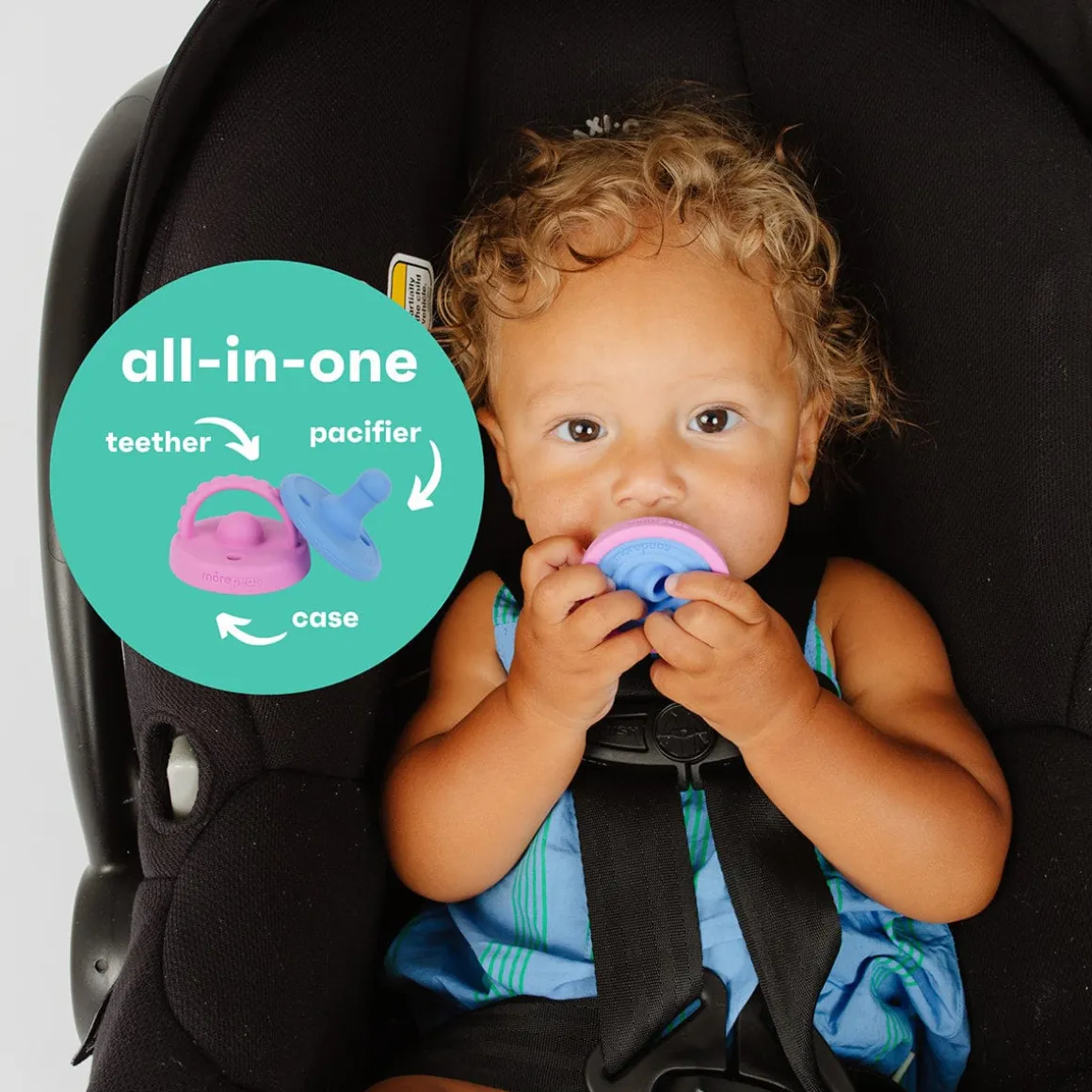 morepeas Flip & Store Pacifier - Sweet Pea