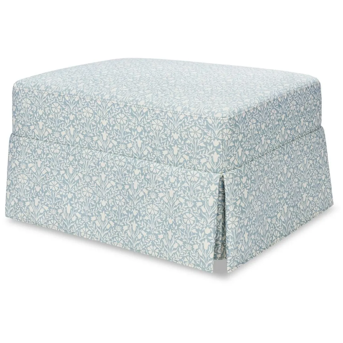 Morris & Co. x Namesake Crawford Gliding Ottoman - Bellflowers in Powdered Blue