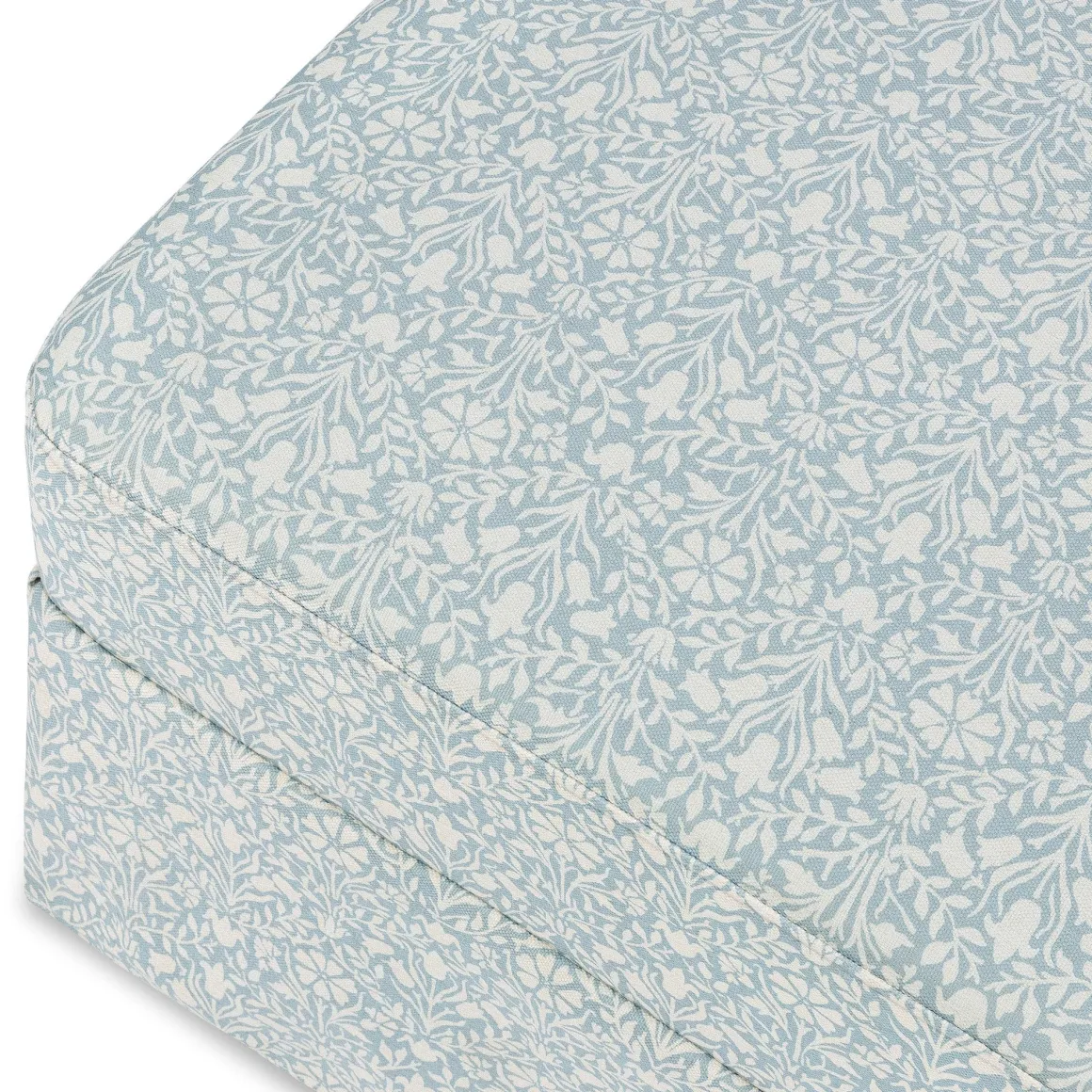 Morris & Co. x Namesake Crawford Gliding Ottoman - Bellflowers in Powdered Blue