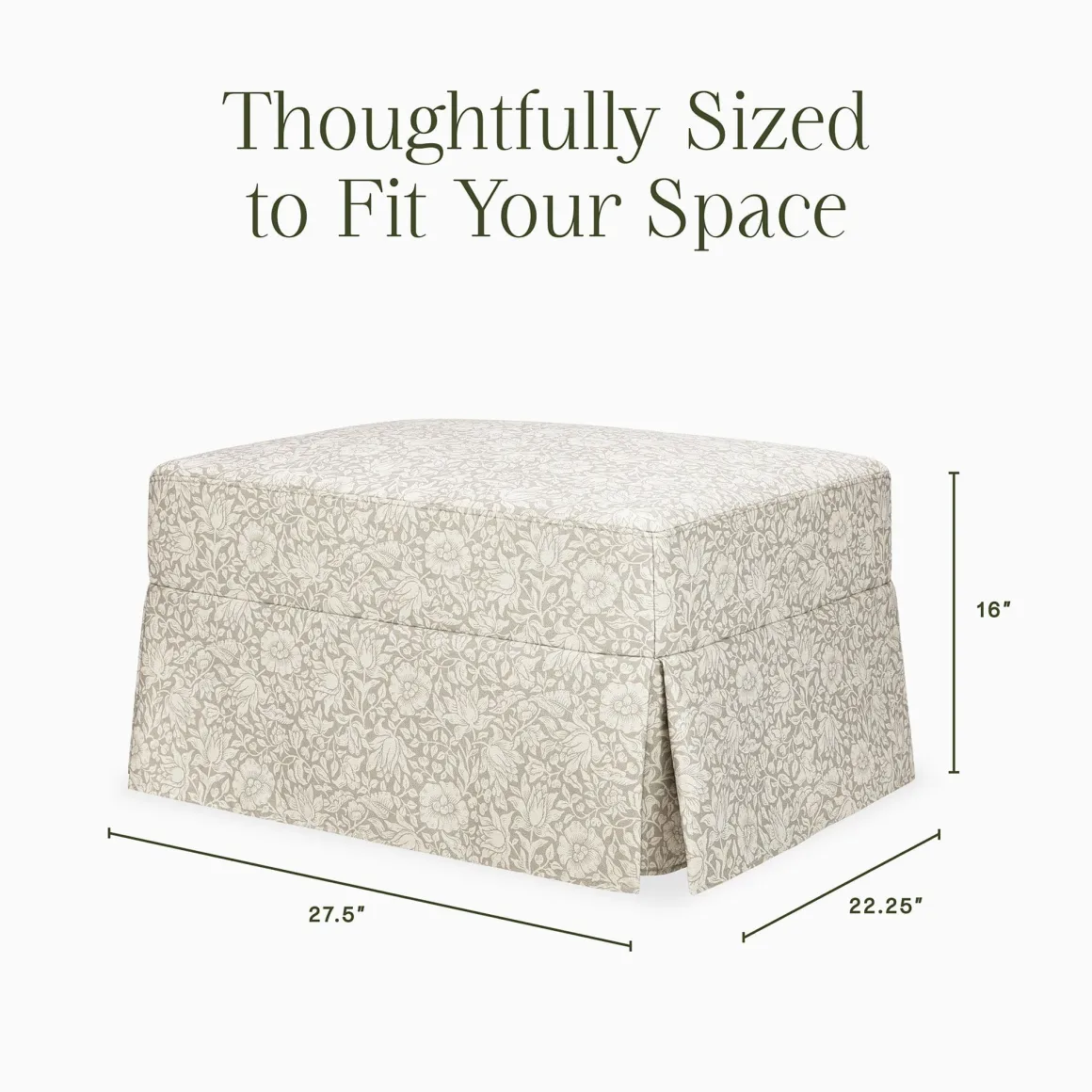 Morris & Co. x Namesake Crawford Gliding Ottoman - Mallow in Ash