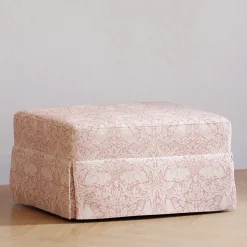 Morris & Co. x Namesake Crawford Gliding Ottoman - Pure Brer Rabbit in Rose