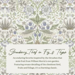 Morris & Co. x Namesake Crawford Gliding Ottoman - Strawberry Thief in Fig & Thyme