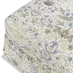 Morris & Co. x Namesake Crawford Gliding Ottoman - Strawberry Thief in Fig & Thyme