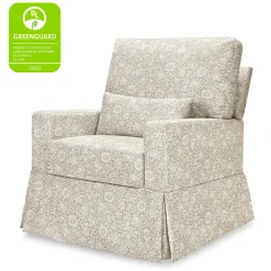 Morris & Co. x Namesake Crawford Pillowback Comfort Swivel Glider - Mallow in Ash