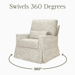 Morris & Co. x Namesake Crawford Pillowback Comfort Swivel Glider - Mallow in Ash