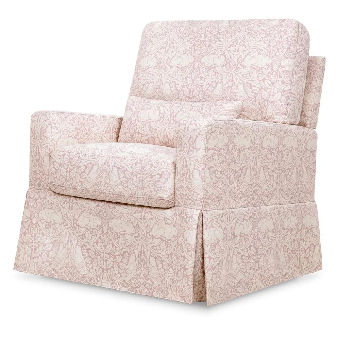Morris & Co. x Namesake Crawford Pillowback Comfort Swivel Glider - Pure Brer Rabbit in Rose