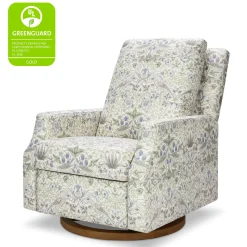 Morris & Co. x Namesake Crewe Swivel Glider Recliner - Strawberry Thief in Fig & Thyme
