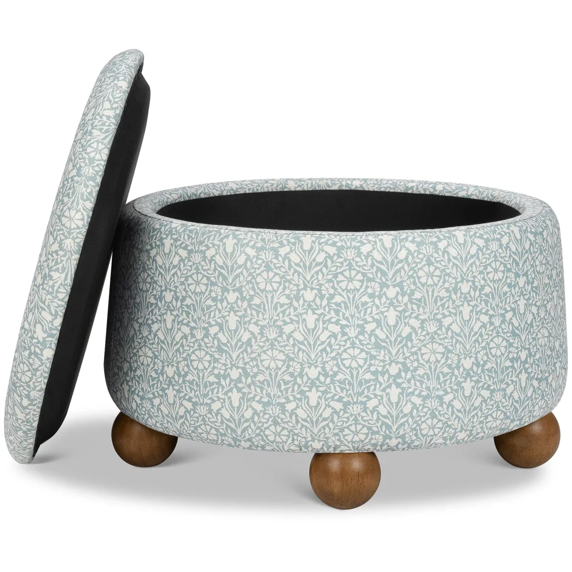 Morris & Co. x Namesake Tuffet Storage Ottoman - Bellflowers in Powdered Blue