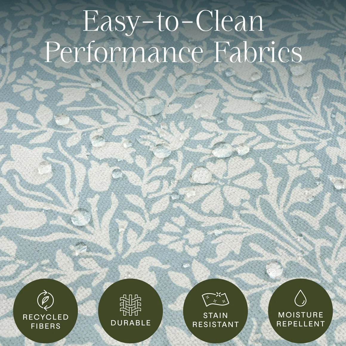 Morris & Co. x Namesake Tuffet Storage Ottoman - Bellflowers in Powdered Blue