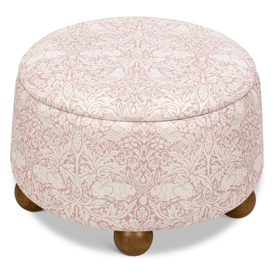 Morris & Co. x Namesake Tuffet Storage Ottoman - Pure Brer Rabbit in Rose