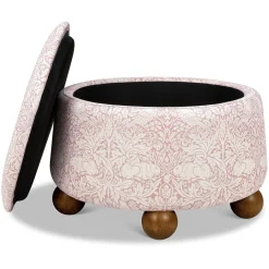 Morris & Co. x Namesake Tuffet Storage Ottoman - Pure Brer Rabbit in Rose