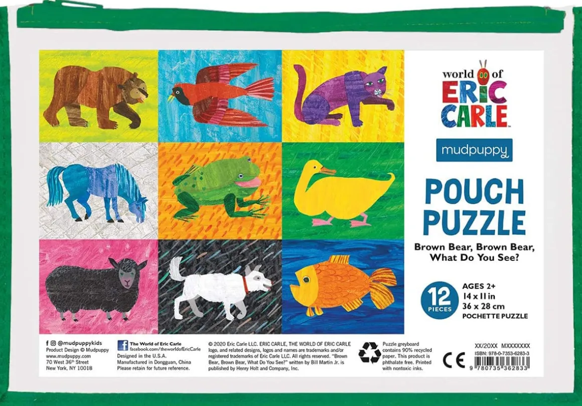 Mudpuppy Pouch Puzzle - Eric Carle Brown Bear