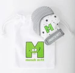 Munch Mitt Teething Mitten - Grey Stars