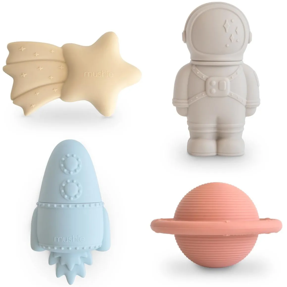 Mushie Mold Free Bath Play Set, 4 Pack - Space
