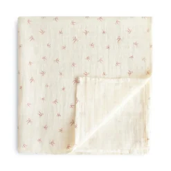 Mushie Muslin Swaddle Blanket - Bows