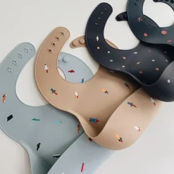 Mushie Silicone Baby Bib - Retro Cars