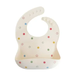 Mushie Silicone Baby Bib - Smiley Face